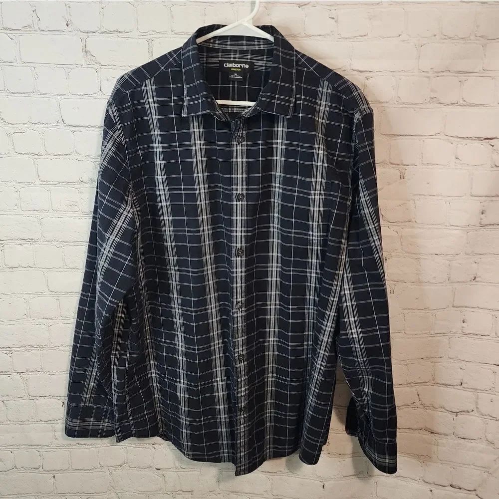 Men's Claiborne "Stretch" longsleeve button-down shirt, size XL